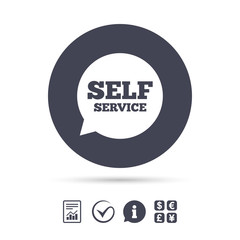 Self service sign icon. Maintenance symbol.