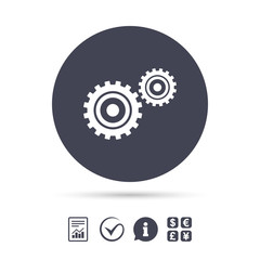 Cog settings sign icon. Cogwheel gear symbol.