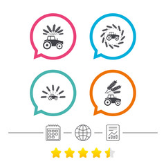 Obraz premium Tractor icons. Agricultural industry transport.