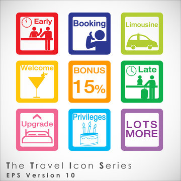 Travel and tourism icon set. Simplus series. Vector and Illustration, EPS 10.
