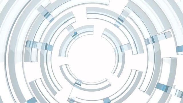 4k rotating tech tunnel entrance,circle light channel,soundwave acoustic 3d space,internet connection tunnel,science fiction dynamic space.