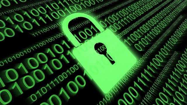 4k,Digital Padlock Cyber Security Concept,Binary source code,data digital display,future tech background.