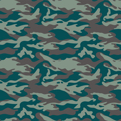 Military camouflage seamless pattern. Three colors. Woodland style. For web and print.