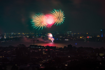 Firework Panorama Hamburg 