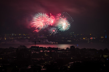 Firework Panorama Hamburg 