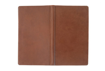 brown open notebook cover