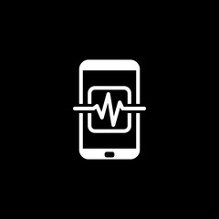 Mobile Medical Supervision Icon. Flat Design.
