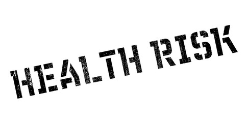 Health Risk rubber stamp. Grunge design with dust scratches. Effects can be easily removed for a clean, crisp look. Color is easily changed.