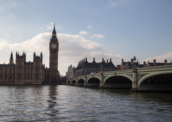 Fototapeta na wymiar Big Ben on the River Thames, London