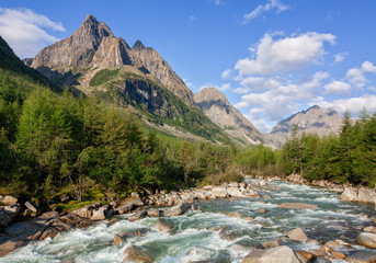 River Middle Sakukan in Kodar Mountains in Siberia, Transbaikalia