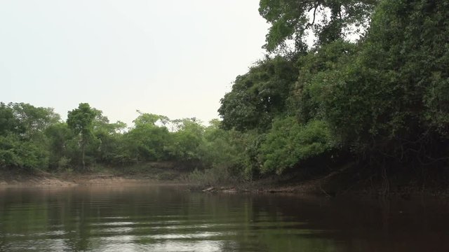 Boating on the river in slowmotion
