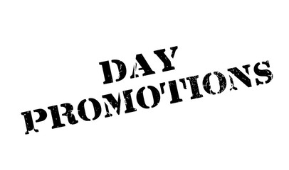 Day Promotions rubber stamp. Grunge design with dust scratches. Effects can be easily removed for a clean, crisp look. Color is easily changed.