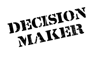 Decision Maker rubber stamp. Grunge design with dust scratches. Effects can be easily removed for a clean, crisp look. Color is easily changed.