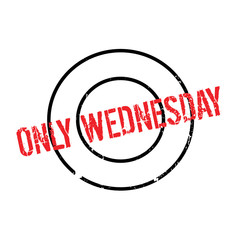 Only Wednesday rubber stamp. Grunge design with dust scratches. Effects can be easily removed for a clean, crisp look. Color is easily changed.