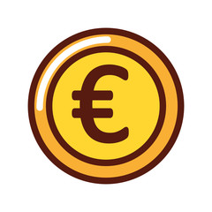 coin money euro icon vector illustration design