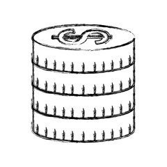 coins money dollar icon vector illustration design