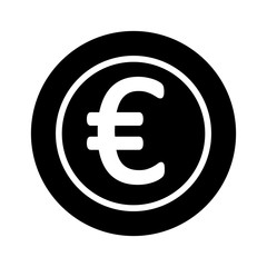 coin money euro icon vector illustration design