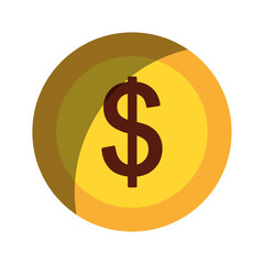 coin money dollar icon vector illustration design