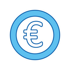 coin money euro icon vector illustration design