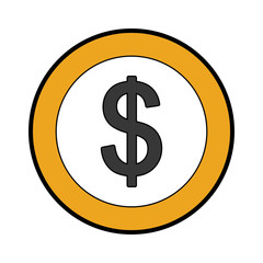 coin money dollar icon vector illustration design