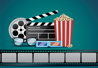 film and movie object illustration