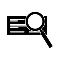check bank with magnifying glass vector illustration design