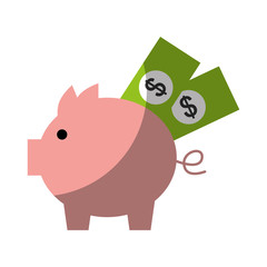 piggy savings isolated icon vector illustration design
