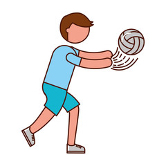 ethlete practicing volleyball avatar vector illustration design