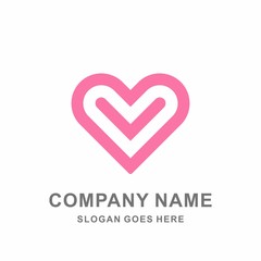 Heart Love Strips Luxury Beauty Jewelry Fashion Accessories Business Company Stock Vector Logo Design Template 