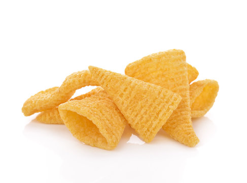 corn snacks on a white background