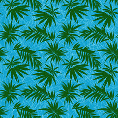Palm leaves seamless pattern.