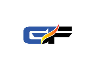 GF Logo. Vector Graphic Branding Letter Element
