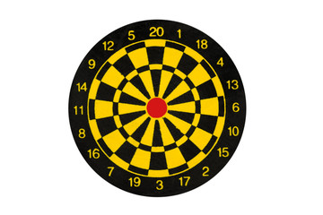 darts board isolate on white background with clipping path, for concepts target, business target, game, push on target.