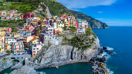 Amalfi Coast Sunset Aerial - obrazy, fototapety, plakaty