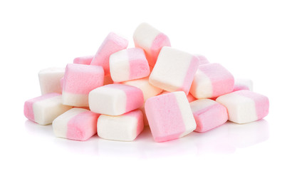 Marshmallows isolated on white background.