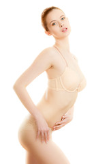 Fototapeta premium Slim woman body wearing lingerie