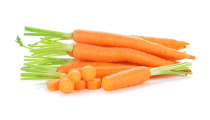 fresh carrots, baby carrot isolated on white background