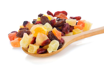 Dried fruits isolated on white