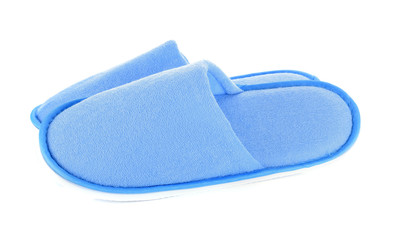 blue house slipper isolated over white background