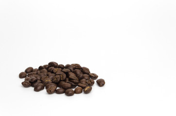 The coffee beans isolate on white background