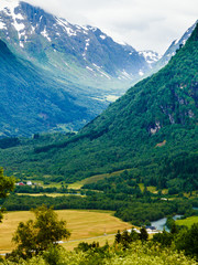 Mountains summer landscape in Norway.