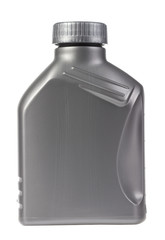 canister with machine oil isolated on white background