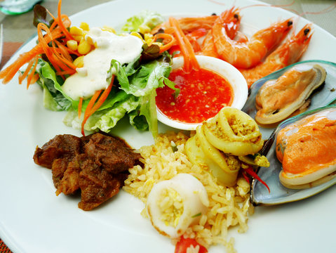 Food buffet service in restaurant at Thailand