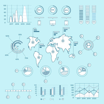 Social Media Blue Infographic Elements