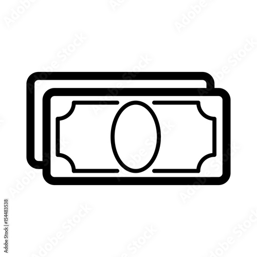 "Stylized money with plenty of blank space vector icon. Black and white