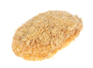bread shredded pork on white background
