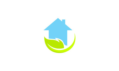 leaf house vector icon