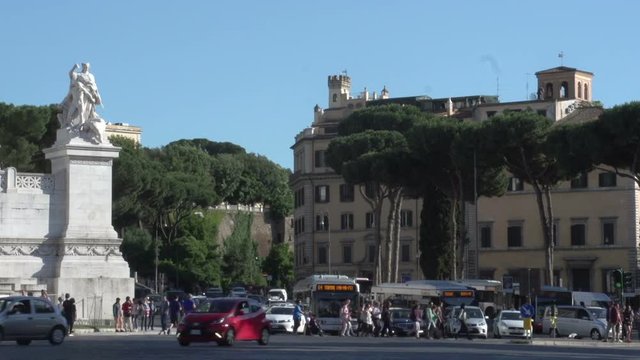 Traffic in a street of Rome