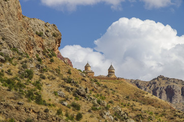 Fototapeta na wymiar Medieval Noravank monastery complex in Amaghu valley, Armenia