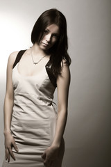 Fashion girl posing in studio